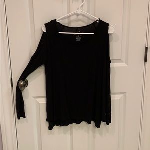 black cold shoulder American Eagle soft & sexy top